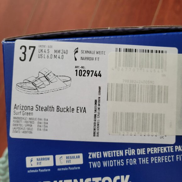 Birkenstock Women's Arizona Stealth Buckle EVA - Surf Green - Picture 7 of 7